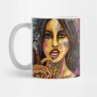 Cigar smoking lady Mug